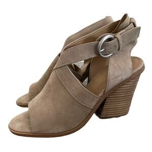 Marc Fisher Tan Natural Vega Heel Sandals Size 10